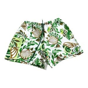 FARM RIO Tie Front Green Printed Shells Cargo Shorts Size S